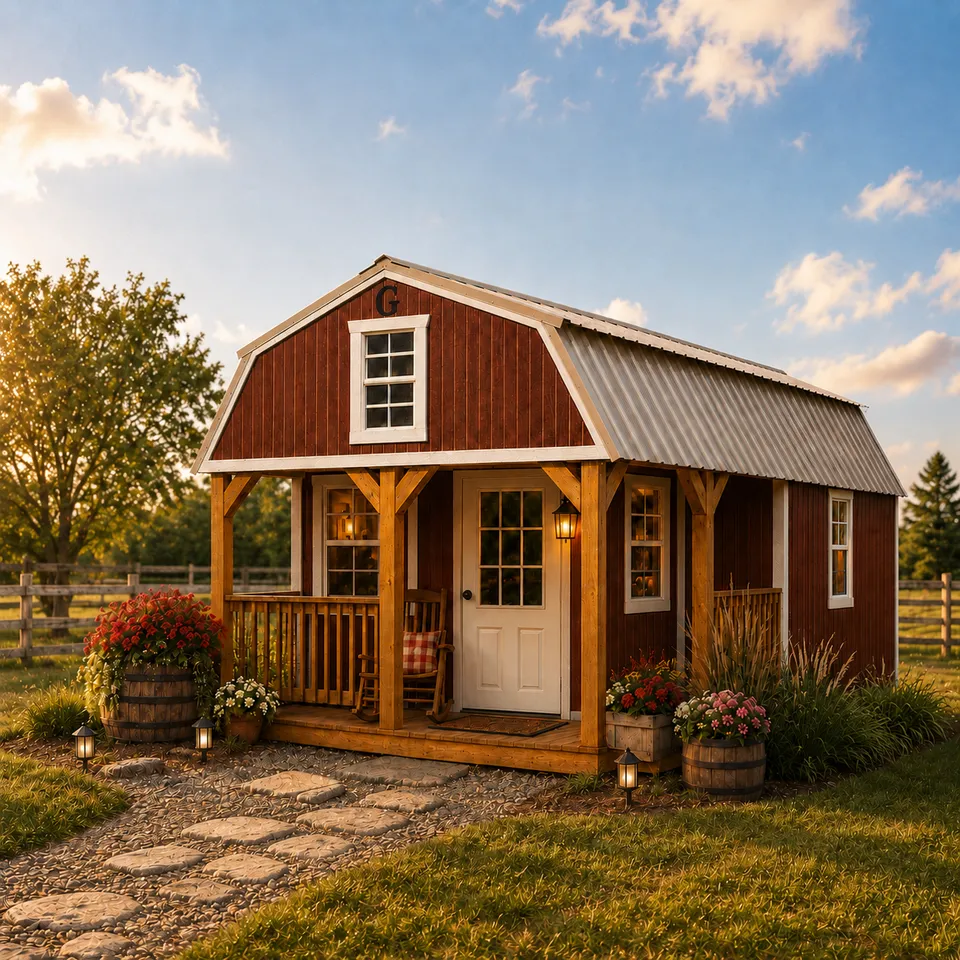 Cabin-style Graceland portable building
